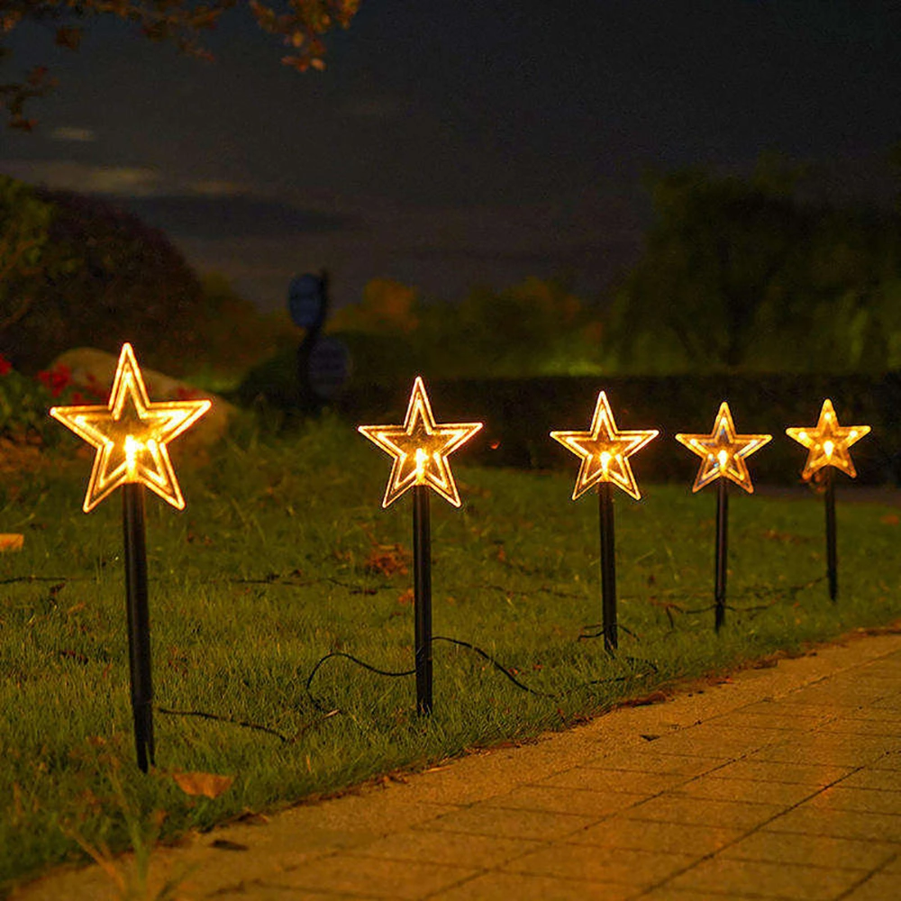 Christmas Tree Star Outdoor Party Holiday Landscape Garden Pathwa LED Solar Light
