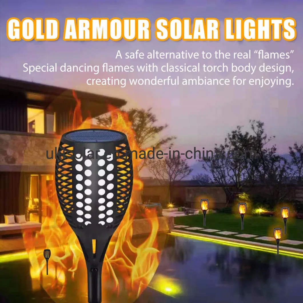 Ukisolar Solar Lights Upgraded, Waterproof Flickering Flames Torches Lights Outdoor Solar