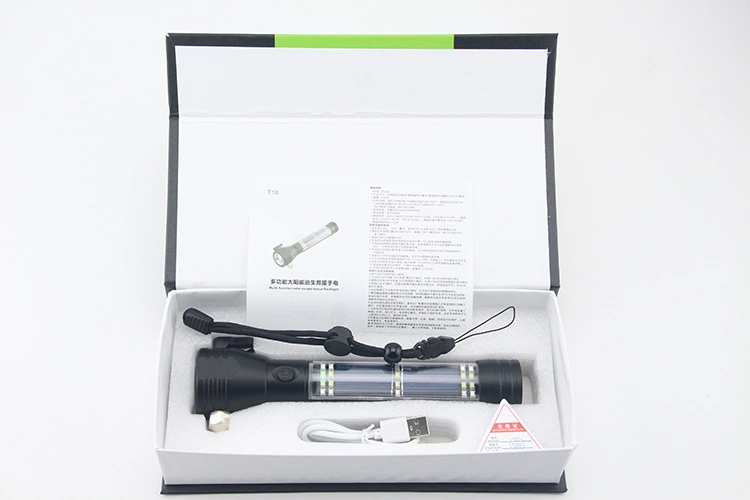 Multifunction OEM Torch with Solar Charge Panel LED Flashlight