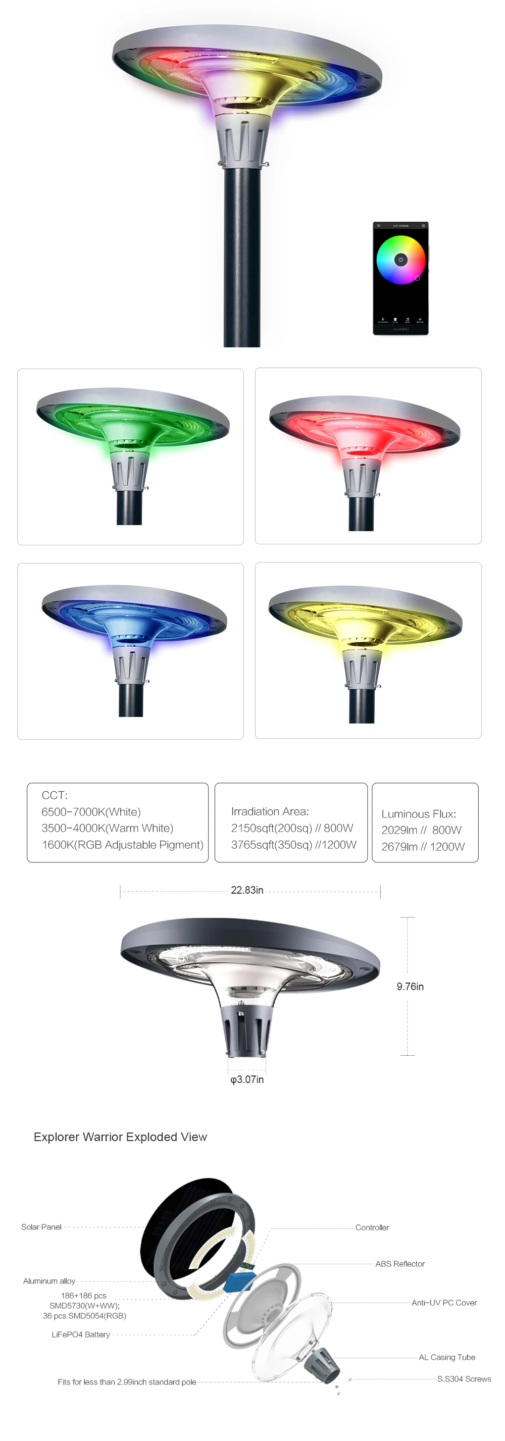 High Lumiuous High Brightest Outdoor Solar Lights