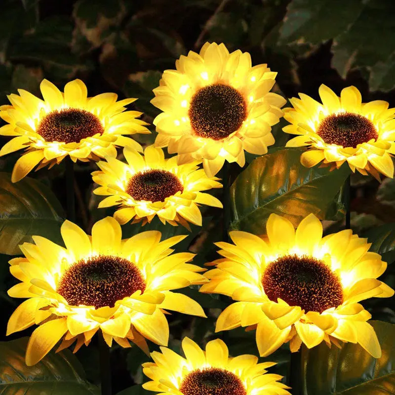 Solar Cell Sunflower LED Decorative Landscape Lights Garden Courtyard