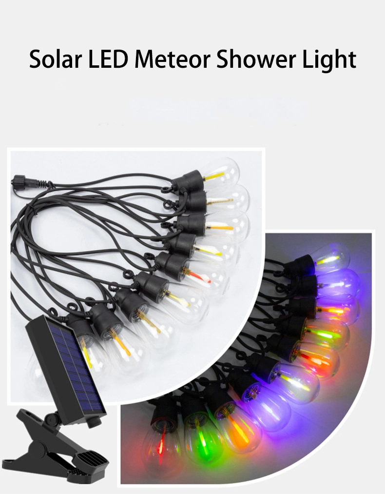 Solar LED Meteor Shower S14 Outdoor Waterproof Garden Light String Festival Decoration