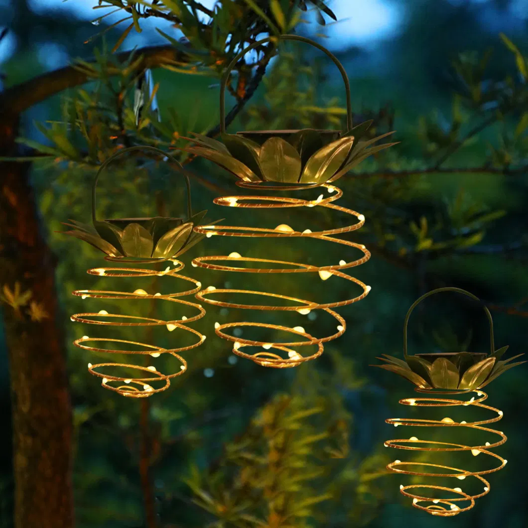 Outdoor Solar Hanging Lantern Lights Waterproof Pineapple Decorative Solar Lights