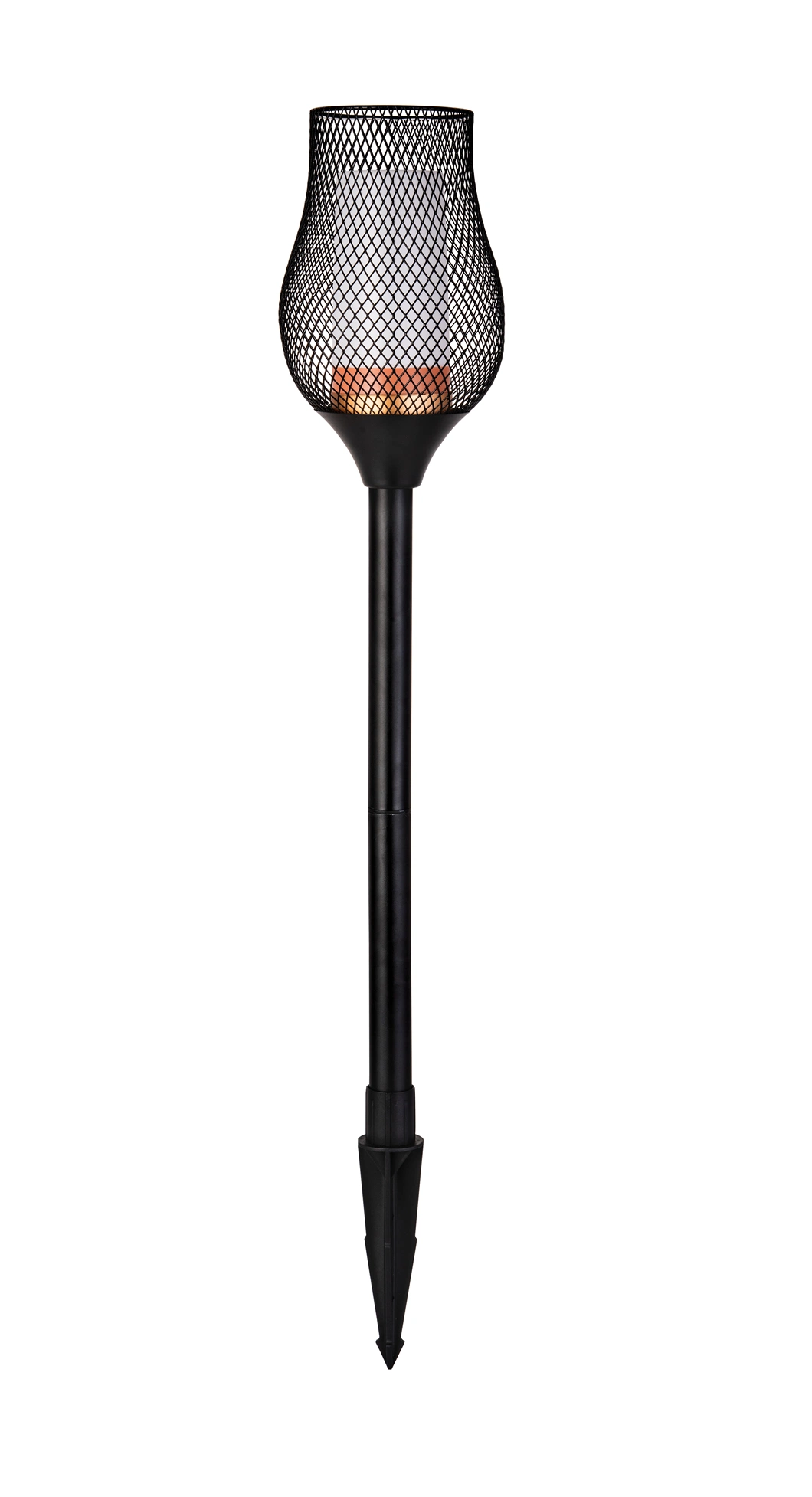 74cm Metal Solar Garden Torch Light with Flickering Flame Effect