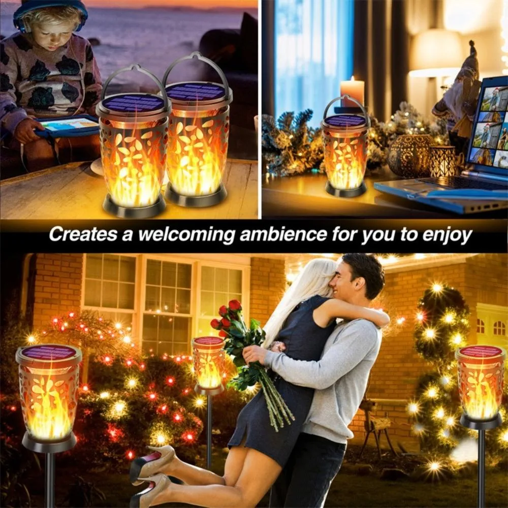 Garden Solar LED Lights Outdoor Flame Lights Outdoor Decoration Solar Lights with Pile Lights LED Flashing Flames Solar Flashlight Waterproof Bl20513