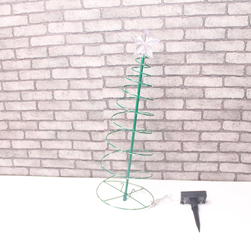 Outdoor Used Solar Spiral Christmas Tree with LED Light