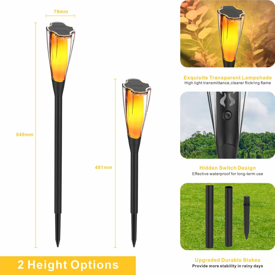 IP65 Waterproof Automatic on/off LED Solar Flame Garden Torches Lights