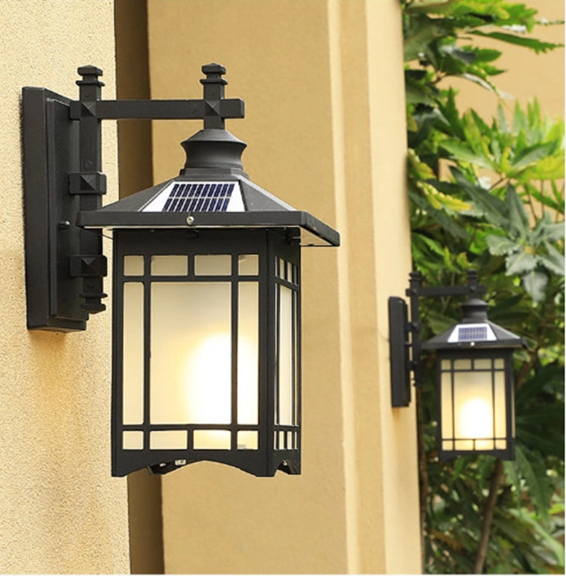 Outdoor LED Gate Bollard Lampara Outside Post Pillar Landscape Lighting Vintage Solar Home Wall Lights