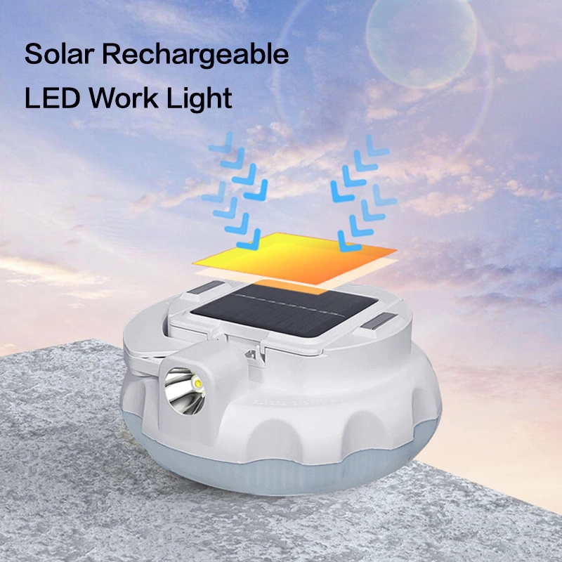 Small Rechargeable Solar LED Camping Light 4 Light Modes