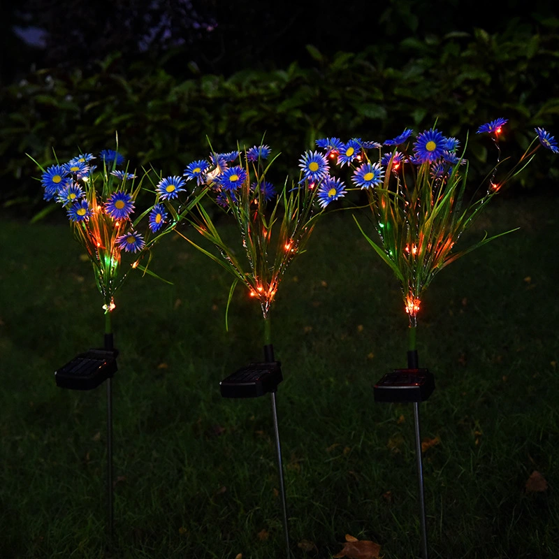 LED Daisy Flower Stake Light Solar Energy Rechargeable for Outdoor Garden Patio Pathway Porch Backyard Wyz16591