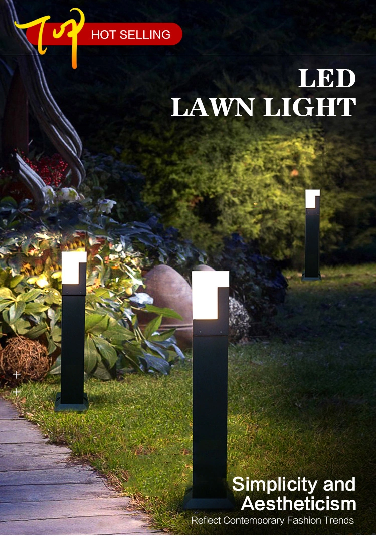 10W Square Modern IP65 Waterproof Landscape Acrylic Post Bollard Garden LED Lawn Lamp