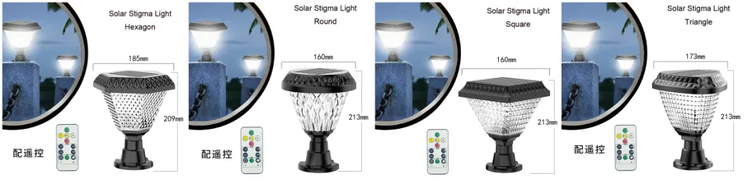 Solar Powered LED Pillar Light with Warm White for Outdoor Garden Wall Gate Fence Security