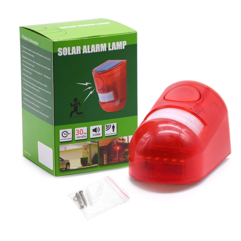 Outdoor Home Yard Motion Detector Waterproof Solar Alarm Lamp Emergency Garden Security Warning Sound LED Lighting Quality Garden Alarm Light