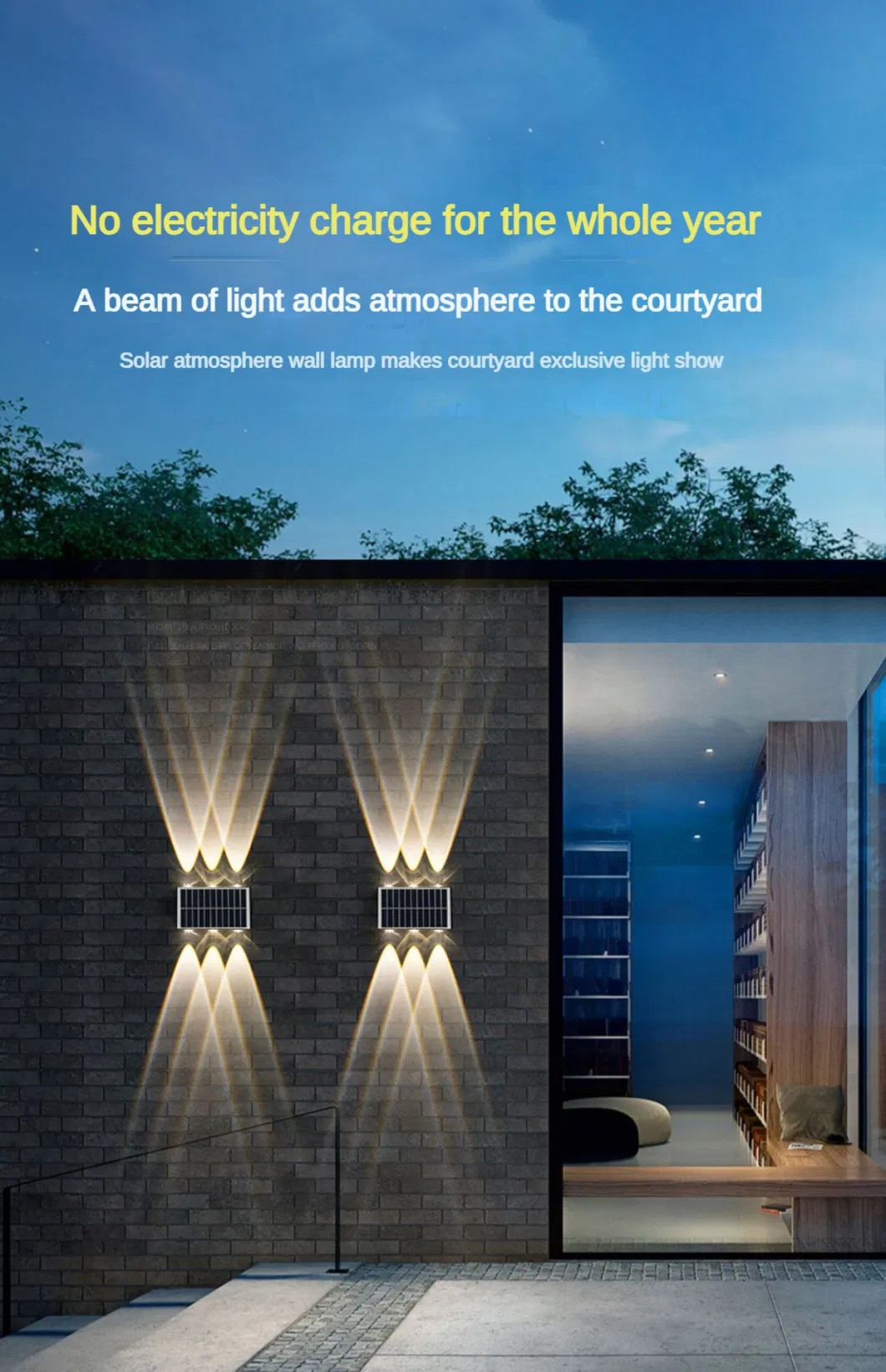 LED Wall Light Outdoor Porch Waterproof Wall Lamp Solar Garden Light