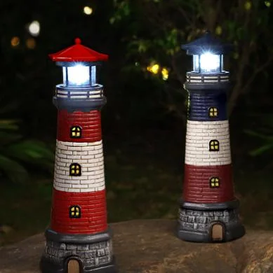 Outdoor Garden Waterproof Solar Lighthouse Ornament Garden Light Flood Light Spotlight