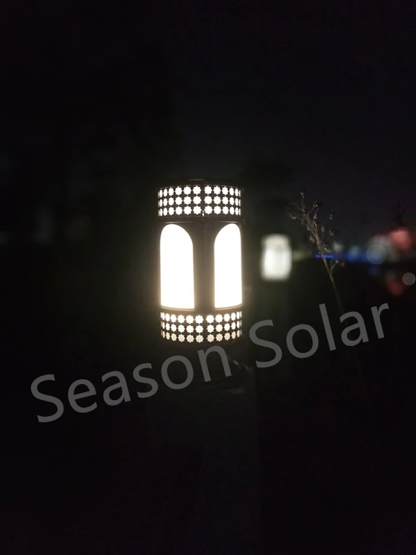 Classical Solar Product Double LED Ball Shape Outdoor Solar Fence Post Light for Garden Gate Lighting