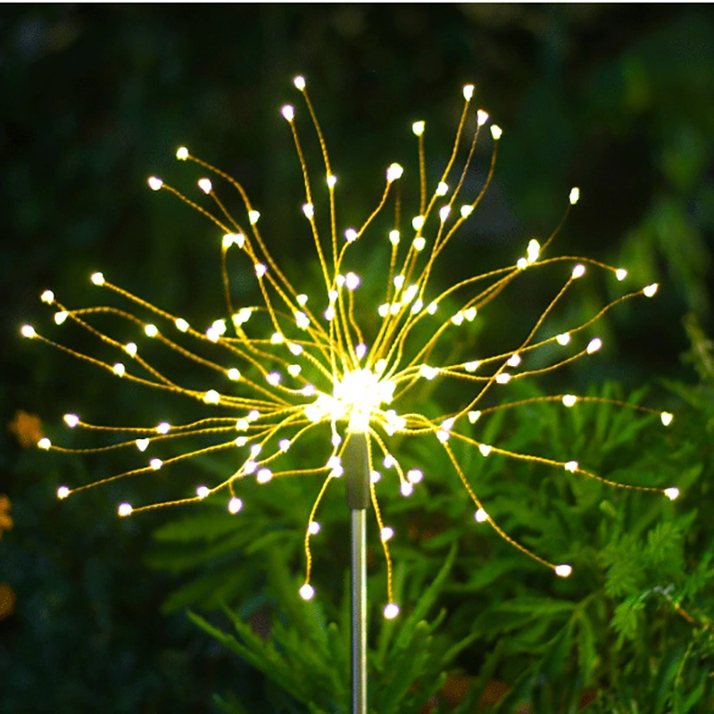 Wholesale Waterproof Solar Powered Garden Firework String Lamp Outdoor Garden Decorative Lighting Hot Sale RGB Colorful LED Garden Light