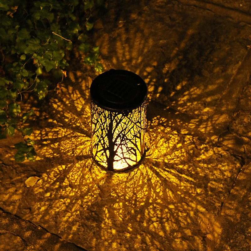 Wholesale Quality Solar Tree Trunk Projection Garden Decorative Lamp Outdoor Solar Garden Decoration Hanging Lighting New LED Garden Light