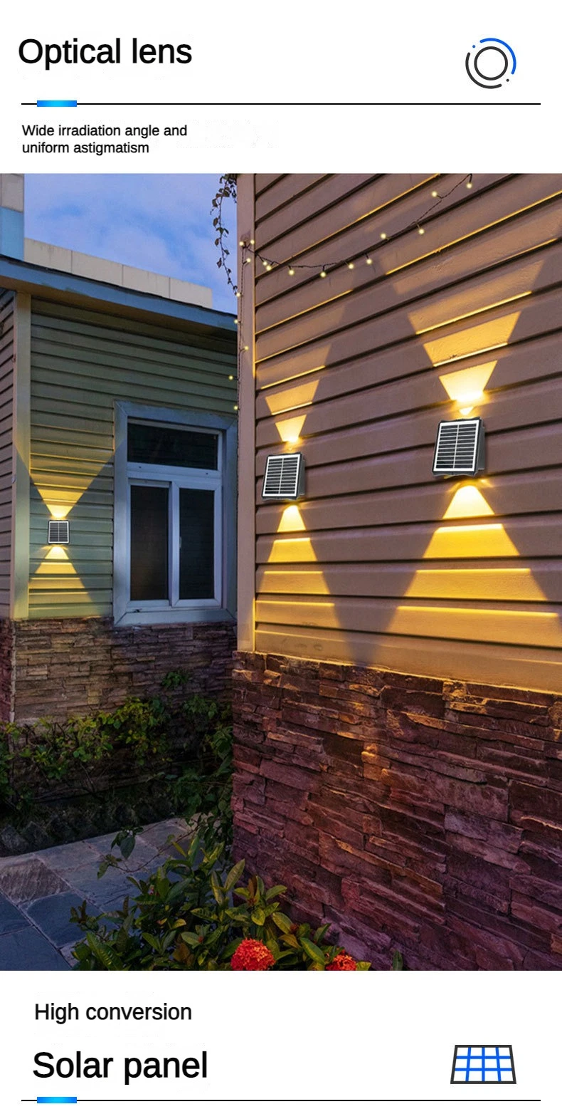 LED Wall Light Outdoor Porch Waterproof Wall Lamp Solar Garden Light