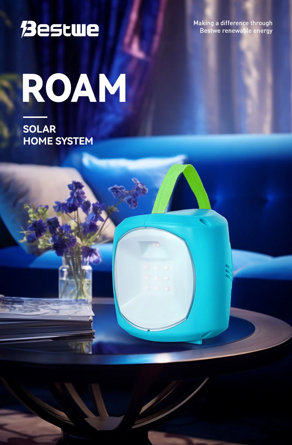 Compact Solar-Powered Lantern with Long Battery Life