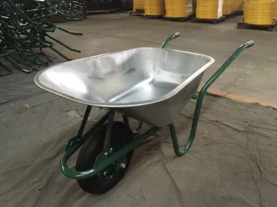 120L Europe Popular Constructor Brick Concrete Wheel Barrow with Zinc Tray for Sale Wb6414t-120