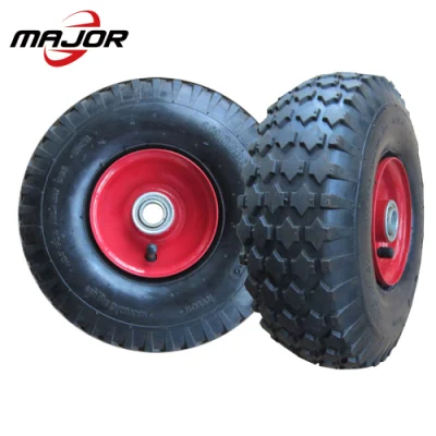 10" Steel Rim Air Pneumatic Rubber Tires Dolly Wagon Mower Tiller Wheels with 5/8" Bearings