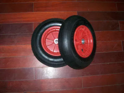 Plastic Rim Inflatable High Load Capacity Pneumatic Rubber Wheel (4.00-8)