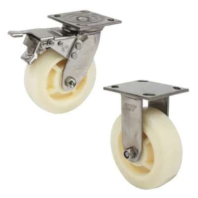 3/4/5inch Hospital Bed Chair Universal Platform Trolley Furniture TPR Soft Grey Rubber Plate Swivel Caster Wheels