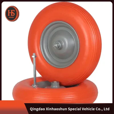 PU Foam Tyre Balloon Wheels 4.00-8 Hand Trolley Tyre PU Foam 4.00-8 Flat Free Polyurethane Wheelbarrow Wheel