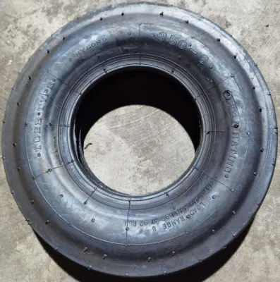3.50-8 Ribbed Tire with Tube for Wheelbarrows Garden Carts Lawn Mower Wagons