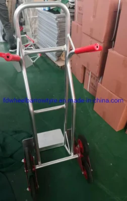 Aluminium Hand Trolley with Six Solid Rubber Wheels for Climbing Stairs Ht4032