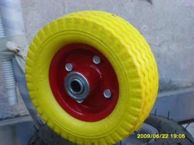 4.80/4.00-8 PU Wheel Plastic Rim Wheelbarrow PU Wheel, Flat Free Tire