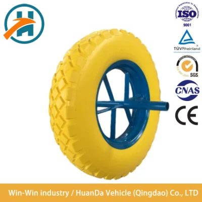  3.50-8 PU Foam Flat Free Wheel for Tool Cart or Wheelbarrow