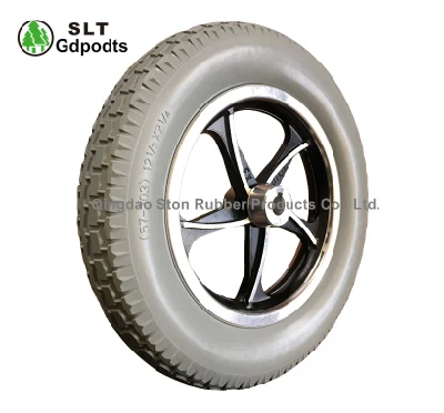 12 Inch Solid PU Foam Electric Wheelchair Wheel Alloy Rim Spoke