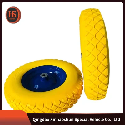 Different Inch Choice Wheelbarrow and Trolley Construction Hand Trolley Wheel 4.80/4.00-8 Solid PU Foam Tire Wheel