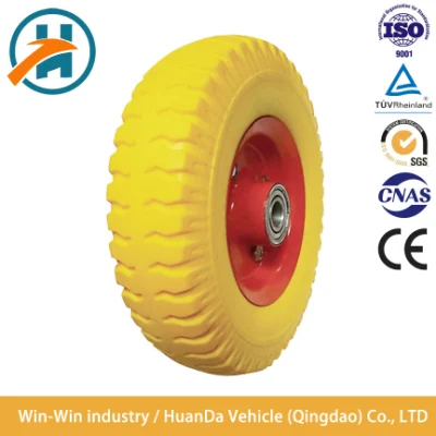 Factory Price Wear-Resistant High Load Capacity Flat Free PU Foam Wheelchair Front Wheel