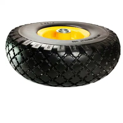 Wheelbarrow Anti-Puncture Wheel 3.00-4 Solid Rubber Nylon Tubeless PU Foam