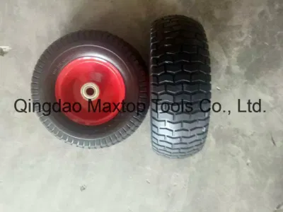 13"X5.00-6 Metal/Plastic Rim Polyurethane PU Foam Wheelbarrow Trolley Wheel