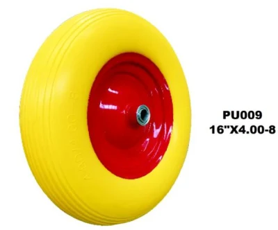  Great Quality Wheel Yellow PU009 for Wheelbarrow (South Africa / Russia Market)