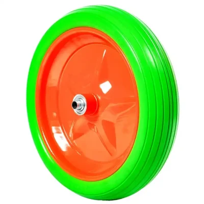  Wheelbarrow Wheel Anti-Puncture Solid Rubber PU Foam with Axle 4.80/4.00-8 390mm 200 Kg Trolley Spare Wheel