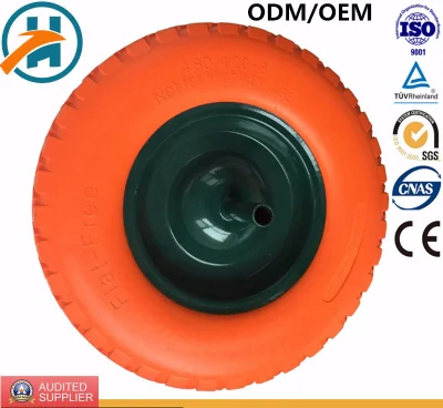 Solid Flat Free PU Foam Wheel with Colour PU Part