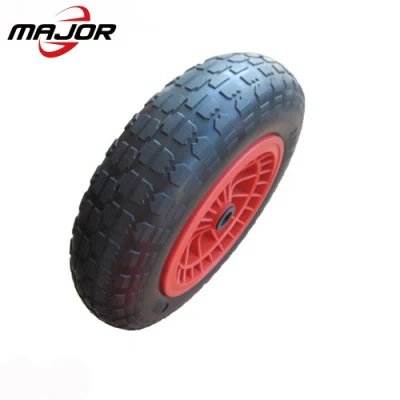  Wheelbarrow Flat Free PU Foam Wheel 3.50-8 Polyurethane Wheels and Tires for Coated Trolly