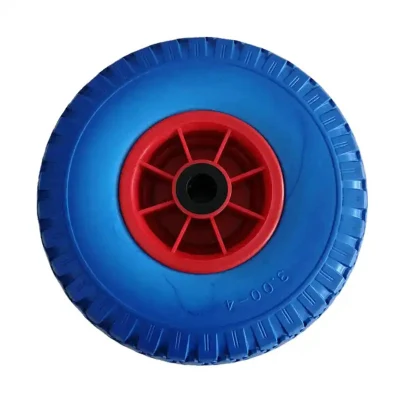  13 Inch 3.00-8 PU Rubber Foam Wheel for Wheelbarrow Trolley Wheel Wheelbarrow Solid Wheel with Plastic Rim Tubeless Tire