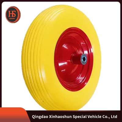 Colorful Solid PU Polyurethane Puncture Proof Flat Free PU Foam Caster Tyre Wheel Tires for Wheelbarrow 3.00-8 3.25-8 4.00-8\