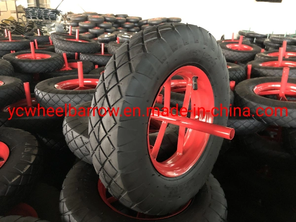 4.80/4.00-8 Wheelbarrow Pneumatic Rubber Tire/ 4.00-8 Wheel Barrow Wheel with Plastic Rim