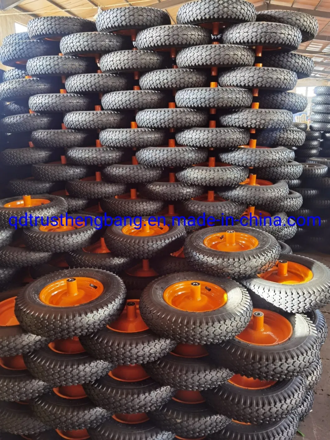 8 Inch 2.50-4 Pneumatic Inflatable Rubber Cover Tire for or Hand Truck Garden Steel Utility Wagon Trailer Trolley Cart