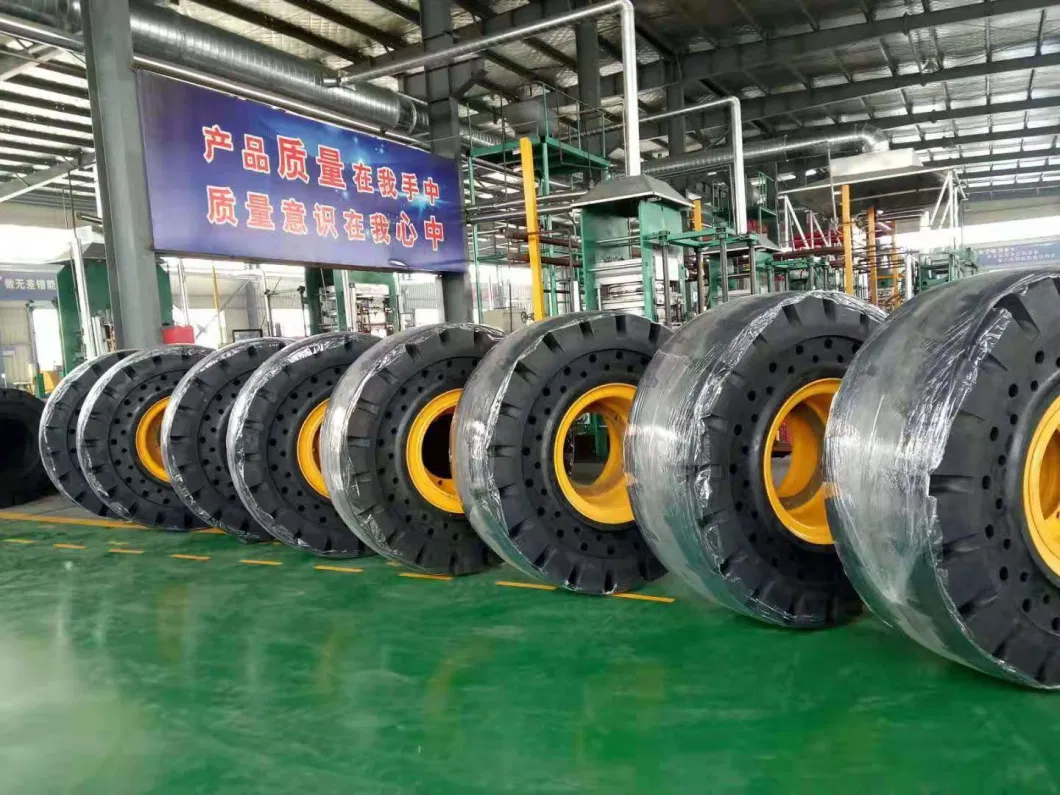 High Load Pneumatic Solid Tire 400-8, 500-8, 600-9, 650-10, 700-9, 18*7-8, 28*9-15 Solid Rubber Tyre Trailer Wheel Forklift Solid Tires