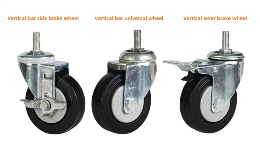 Industrial Heavy Duty Nylon Casters Square Door Wheelbarrow Casters Wear-Resistant Durable Nylon Wheels