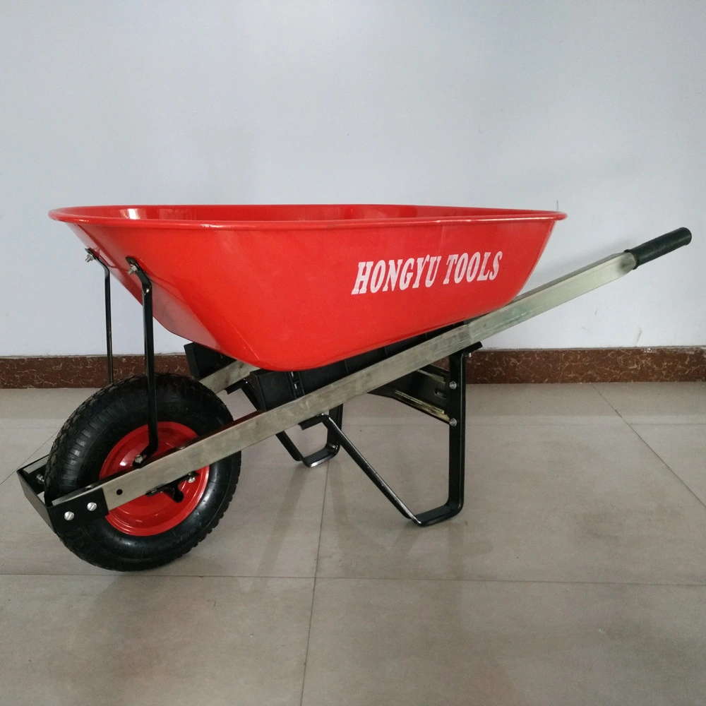 100L Extra Heavy Duty Builders Wheelbarrow Wide Pump up Tyre Steel Wheel Barrow