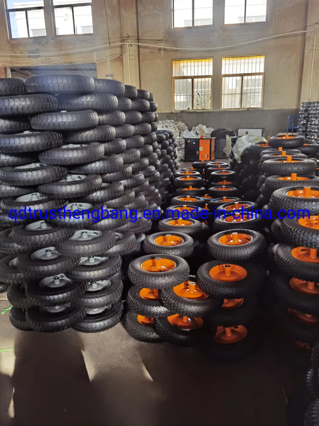 High Quanity Wheelbarrow Tires and Tubes 4.10/3.50-4 for Pneumatic Wheel with 4.10/3.50-4 Steel Rim, Tire and Tube